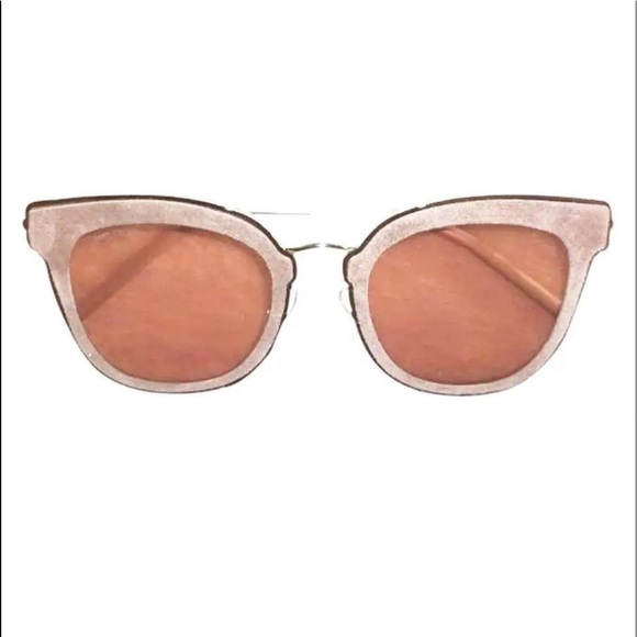 $495 Jimmy Choo Cat Eye Sunglasses Frame Silver + Mauve Lens Pink + Acc NWT - Picture 5 of 15